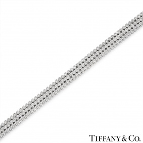 Tiffany & Co. Platinum Diamond Jazz Three-Row Bracelet 3.67ct TDW Tiffany & Co. Platinum Diamond Jazz Three-Row Bracelet 3.67ct TDW